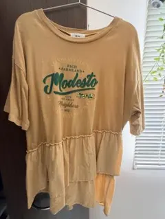 T*⃘様 【SM2】サマンサモスモス ティアードロゴTシャツ イエロー 綿100