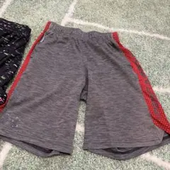 【2枚セット】アンダーアーマー キッズ ハーフパンツ YLG 150総柄 グレー