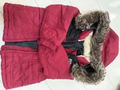赤いファー付き中綿コート 100cm~