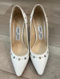 JIMMY CHOO ホワイトハイヒール 星型スタッズ