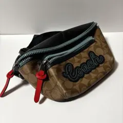COACH コーチ シグネチャー ボディバッグ ウエストポーチ レザー 美品