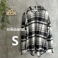 ニコアンド nikoand... レディース 長袖 チェック 黒 白 秋 冬 2