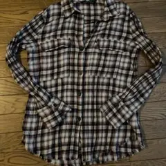 ZARA WOMAN チェック柄デニムシャツ EUR S