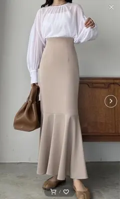 ルエレ　薄手ハイウエストフレアマーメイドスカート