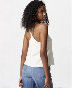 ユニクロ　クレープジャージーブラキャミソール　X L オフホワイト