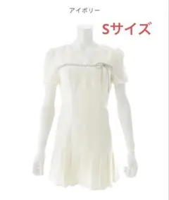 スパンコールビジューリボンプリーツミニドレス/キャバドレス