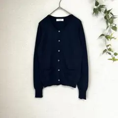 オフオン【洗える】ビジューボタンカーディガン ネイビー 38 M 通勤 清楚