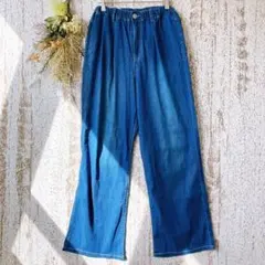 美品✨　セブンフェアリーウィス　タックセミワイドデニム（M）　ブルー　a2173