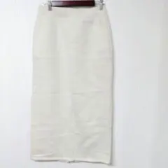 ジーユー ロングスカート スリット スウェット XL 白 綿 ポリエステル