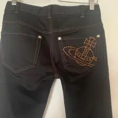 ヴィヴィアンウエストウッド サイズ2 ブラックデニム ジーンズ オーブ刺繍