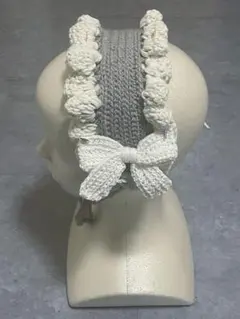 ヘッドドレス リボン 編み物 ハンドメイド