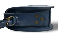 ポロラルフローレン　ショルダーバッグ　レザー　ブルー　斜め掛け　金具