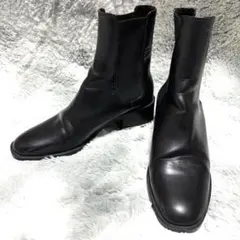 ザラ/ZARA⭐︎サイドゴアブーツ 38 黒 ブラック レザー 24cm