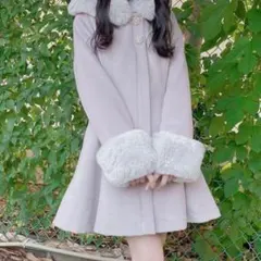 ロジータ ROJITA バックリボンフーディー コート ピンク - メルカリ