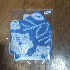 青色レース模様の立体型マスク