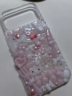 iPhone ケース 地雷 量産型 平成女児 ピンク 白 デコ