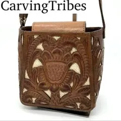 【美品】CARVING TRIBES ショルダーバッグ サコッシュ ブラウン