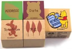 くまのプーさんのスタンプ・はんこ / ５個セット