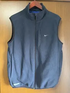 【美品】00s NIKE（ナイキ）ジップアップ フリースベスト XL ネイビー