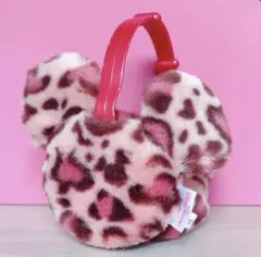 ヒョウ柄ピンクイヤーマフ