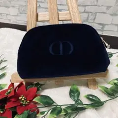 【新品未使用】Dior ネイビー ベルベット ポーチ