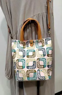 専用】⚮̈ハンドメイドハンドバッグ⚮̈両面ミナペルホネンlolo 帆布