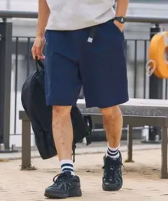 ユニセックス イージーショートパンツ ハーフパンツ Mサイズ ネイビーのサムネイル
