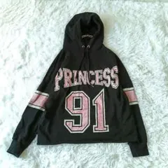 エイチアンドエム ロゴパーカー PRINCESS 91 Y2K 平成ギャル 黒