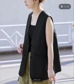 Plage VIS LINEN ベスト ブラック 36 - メルカリ