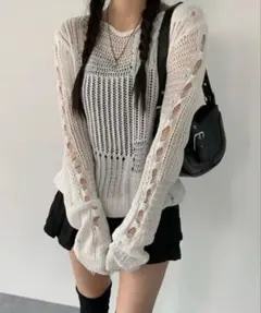 diabel ディアベル 透かし編みサマーニット