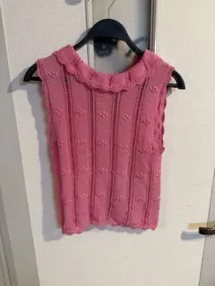 ZARA ピンク ノースリーブニット Mサイズ