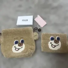 FEILER ドアップテディ巾着&ティッシュケース