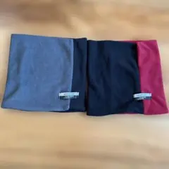 ネックウォーマー マフラー　レッドxブラック&グレーxブラック　２枚