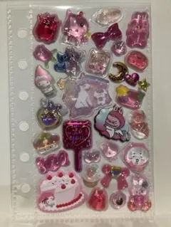 (64)【ピンク系】立体シール おすそ分け シール交換 シール帳 おまとめ割引