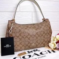 極美品☆COACHコーチ ショルダーバッグ ブラウン シグネチャー