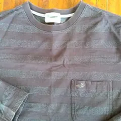 クロコダイル（ 男性、Mサイズ） ストライプ柄 長袖Tシャツ コットン