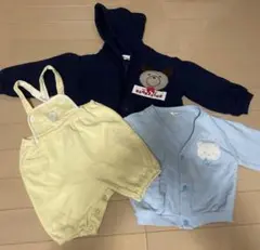 ベビー服3点セット【ロンパース（familiar）・パーカー・カーディガン】