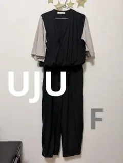 UJU バイカラー フレアスリーブ オールインワンのサムネイル