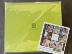 【新品未開封】ましかくアルバム 414枚9面リング式スクエア正方形写真 黄緑色