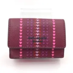 【中古 美品】ケイトスペード　3つ折り　財布　赤　ピンク　ハート　A415