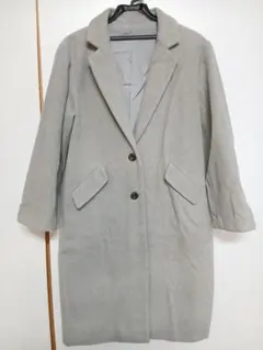 クリーニング済み チェスターコート M グレー