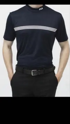 【FILA】メンズ ゴルフ モックネックシャツ ネイビー