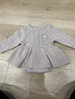 【バースデイ】ケーブル編み淡いピンクニット