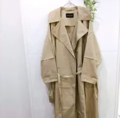 【美品✨大きいサイズ】ミズイロインド　ステンカラーコート　ベージュ