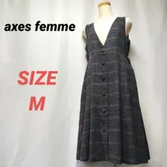 axes femme　アクシーズファム　ジャンスカ　チェック　ワンピース　M