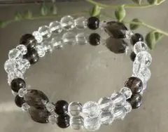 スモーキークォーツ 水晶 デザインブレスレット 天然石 癒し お守り