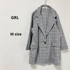 GRL グレイル　チェック柄ジャケット　M グレー　薄手