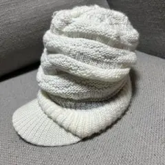 げんき 様　ワールド　ニット帽　白　ホワイト　無地　ユニセックス　フリーサイズ