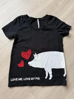LOVE ME, LOVE MY PIG Tシャツ ブラック Mのサムネイル