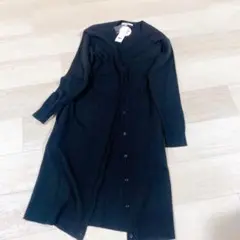 LOWRYS FARM ブラック ロングカーディガン 長袖